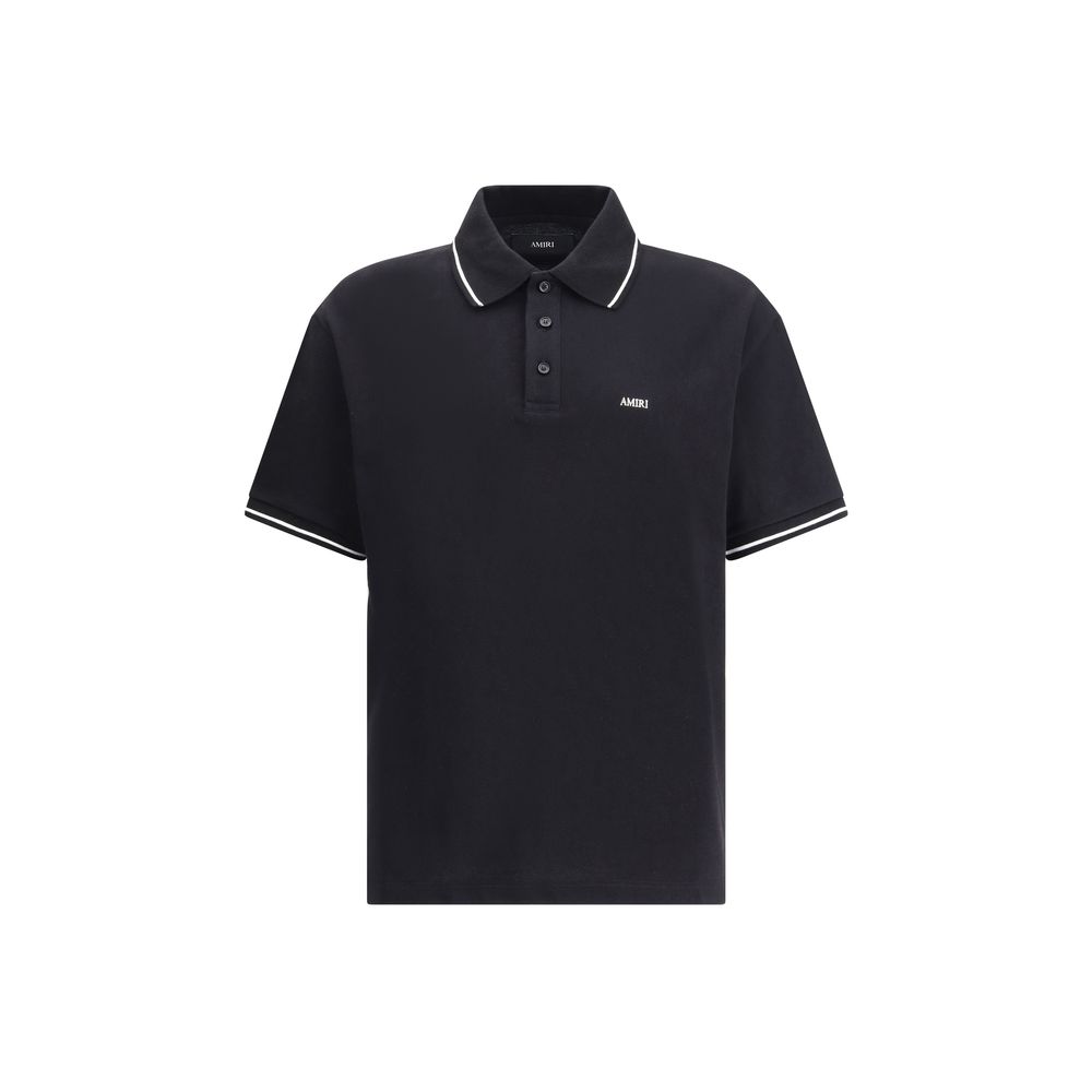 Amiri Black Cotton Polo T-Shirt