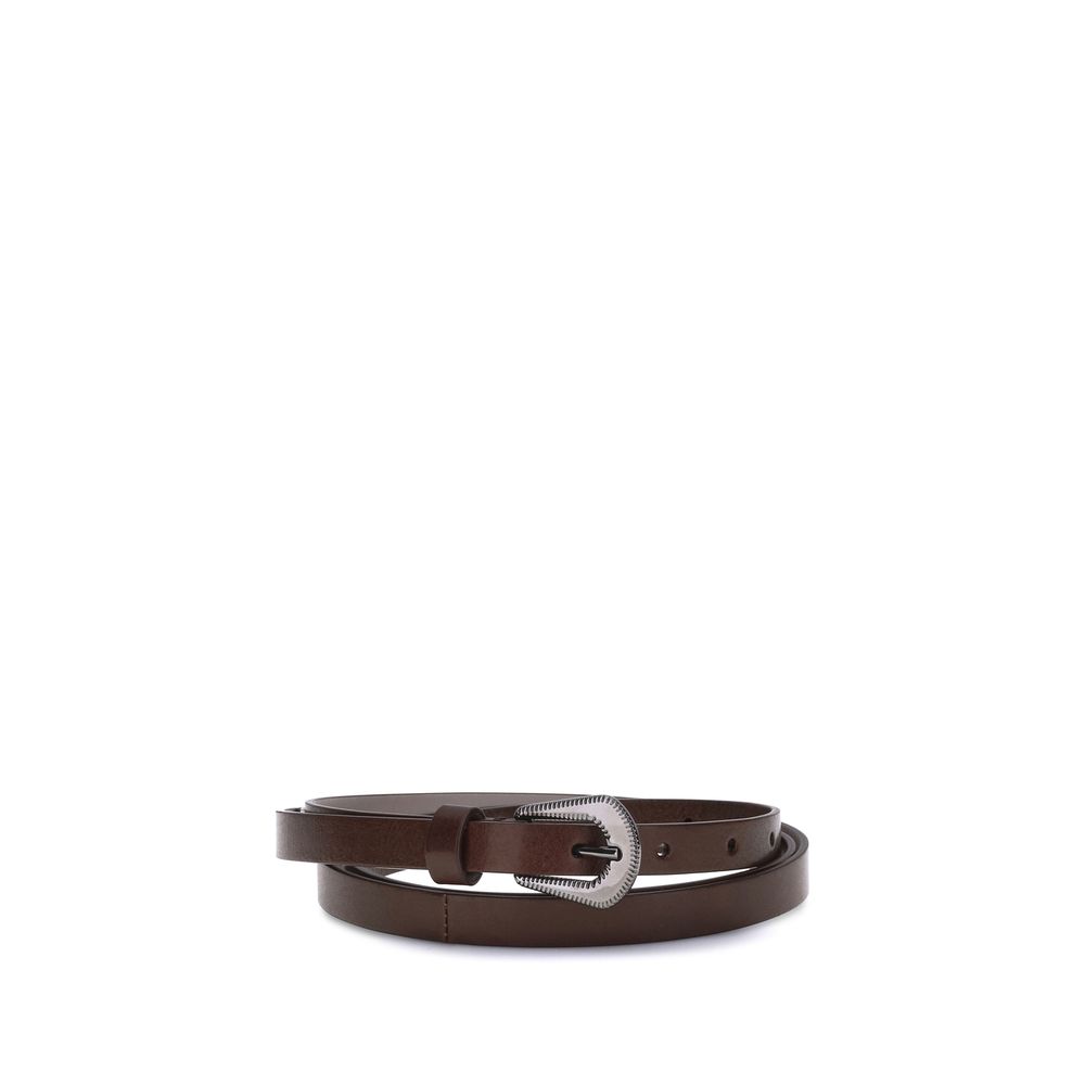 Brunello Cucinelli Brown Calf Leather Bos Taurus Regular Belt