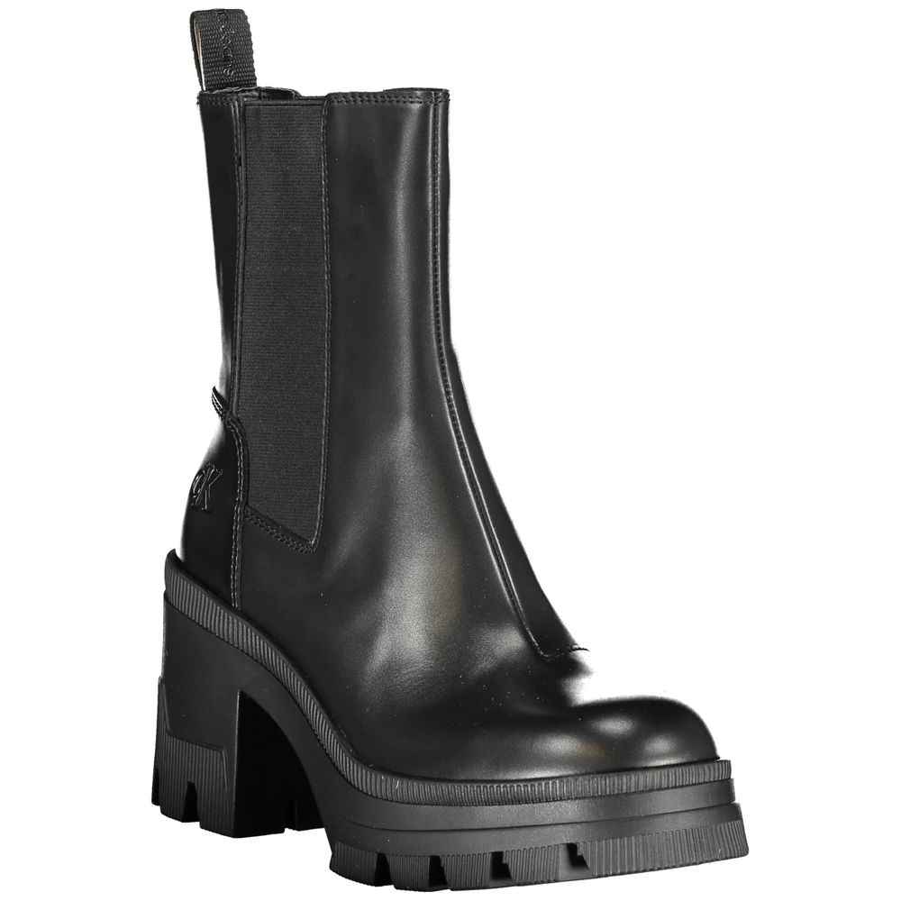 Calvin Klein Black Leather Women Boot