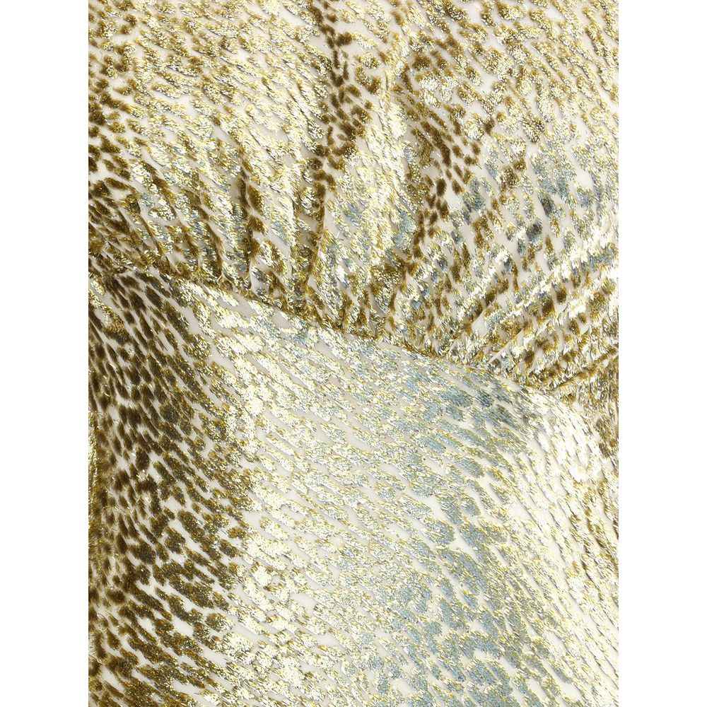 Self-Portrait Gold thread long Dress