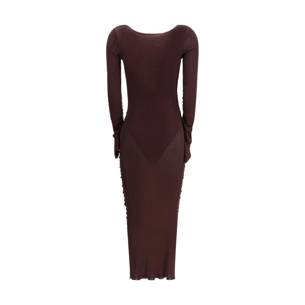 Self-Portrait Brown Viscose Casual Dress