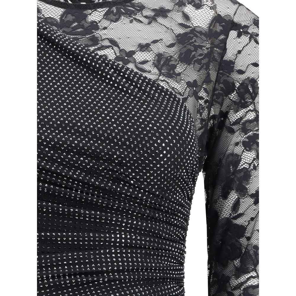 Self-Portrait Lace and rhinestone long Dress