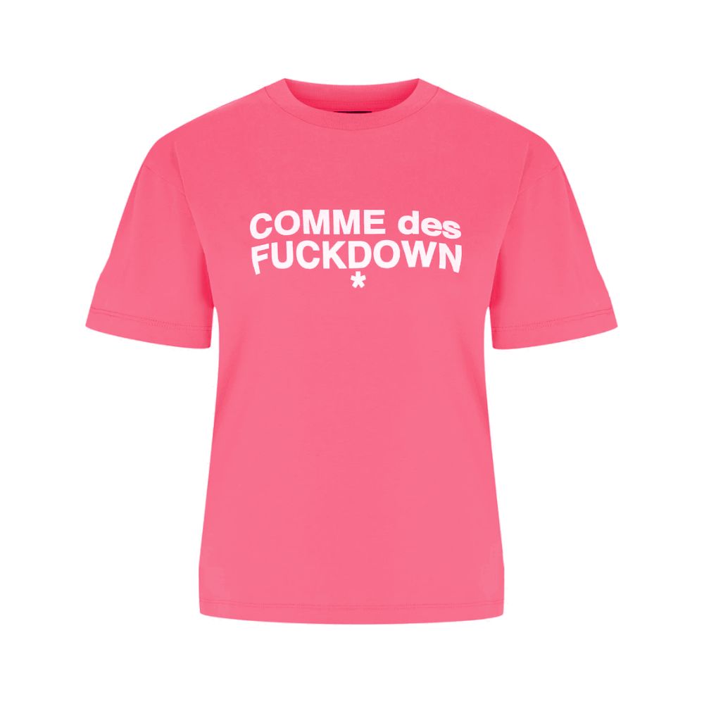 Comme Des Fuckdown Pink Cotton Women T-Shirt