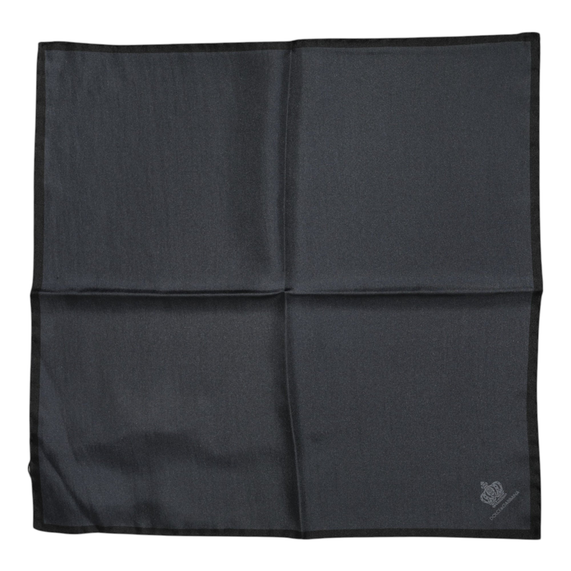 Dolce & Gabbana Dark Gray DG Crown Silk Square Foulard Scarf