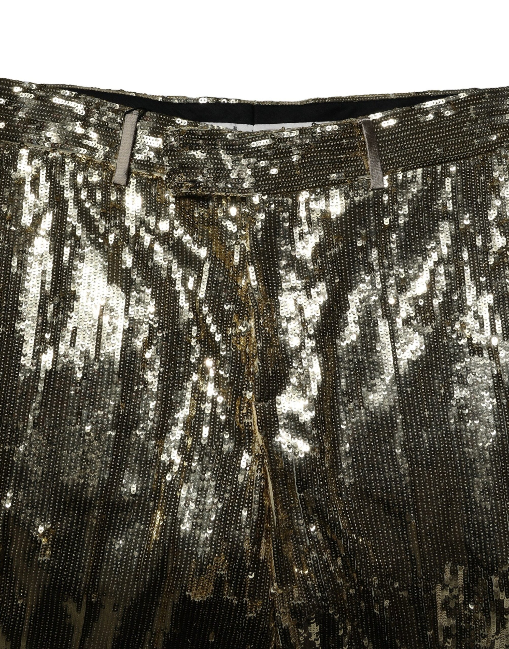 Dolce & Gabbana Gold Sequin Polyester Embellished Bermuda Shorts