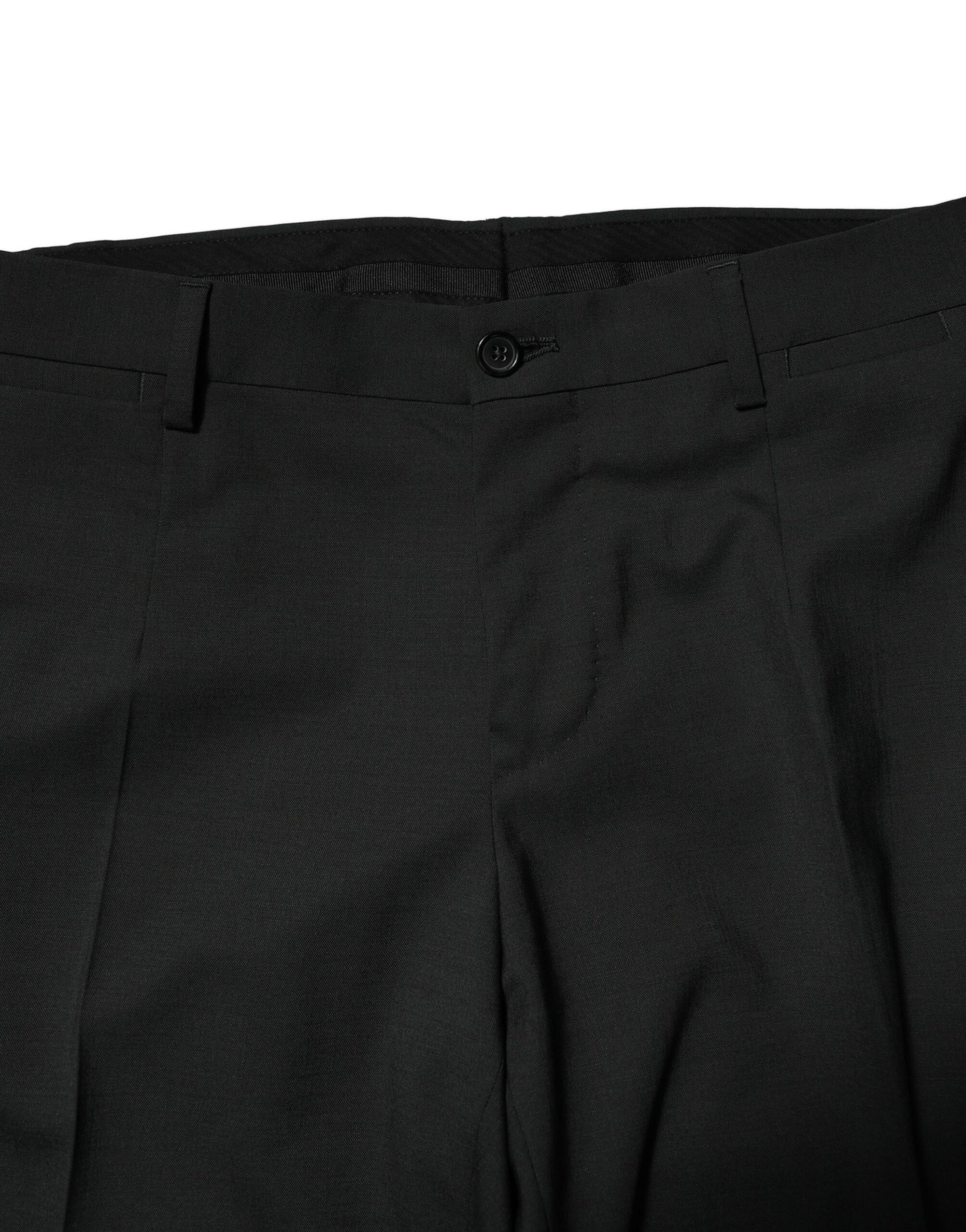 Dolce & Gabbana Black Wool 2 Piece Single Breasted Suit