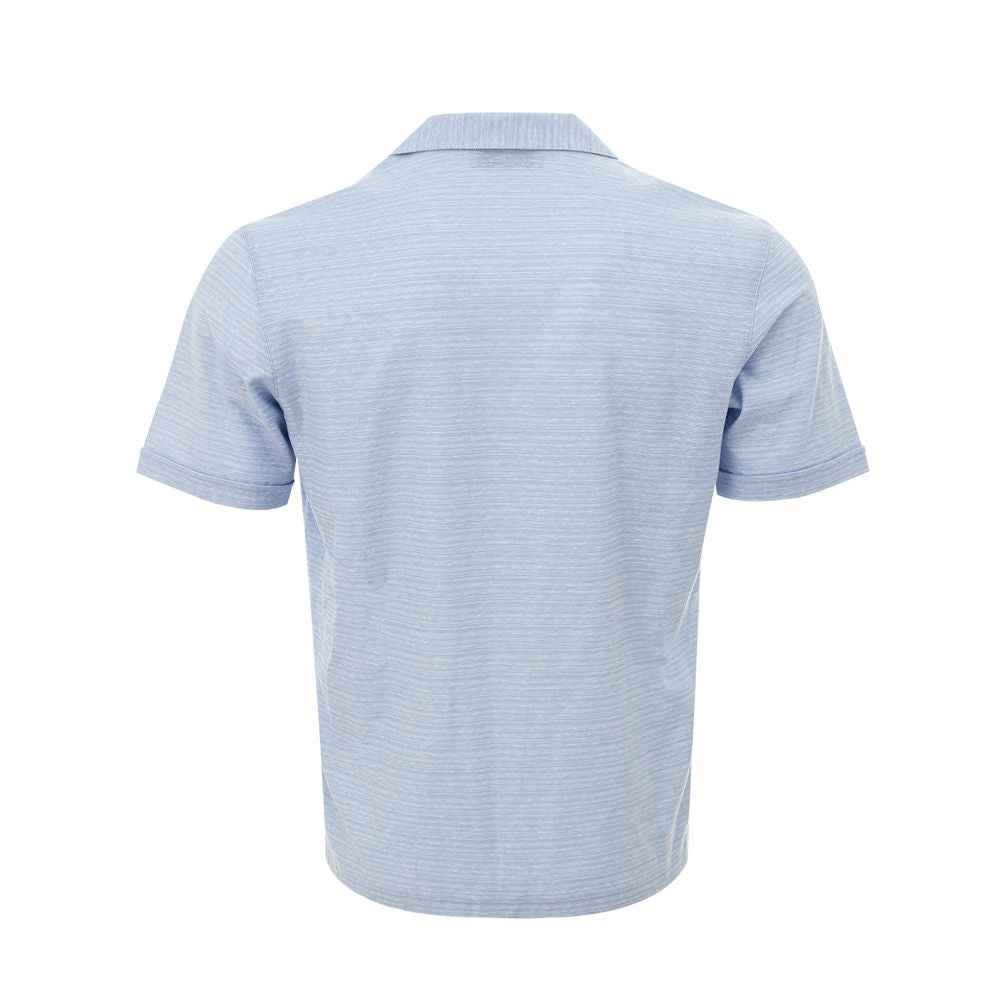 Gran Sasso Blue Linen And Cotton Shortsleeve