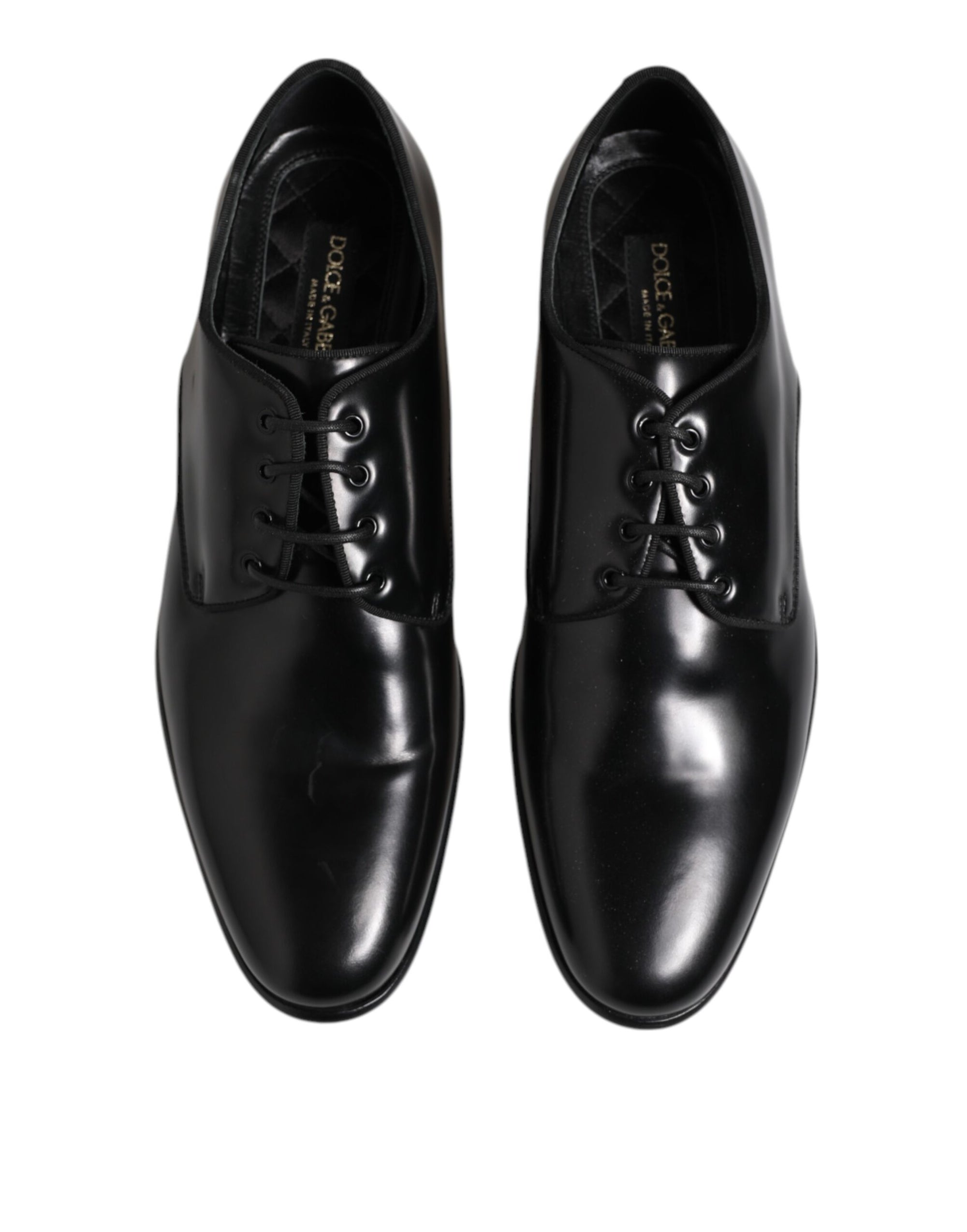 Dolce & Gabbana Black Leather Lace Up Derby Men Dress Shoes