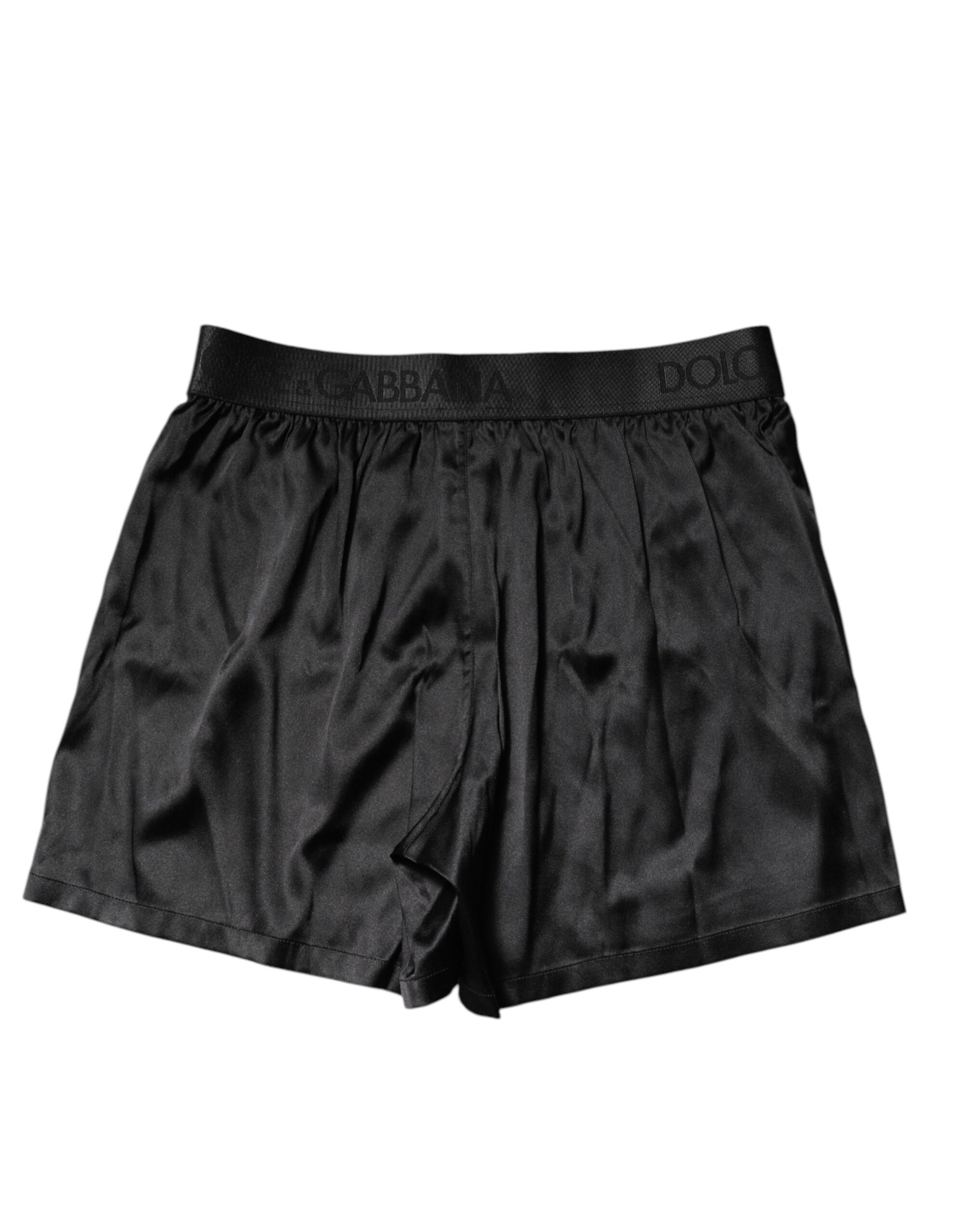Dolce & Gabbana Black Logo Waist Regular Boxer Shorts Underwear