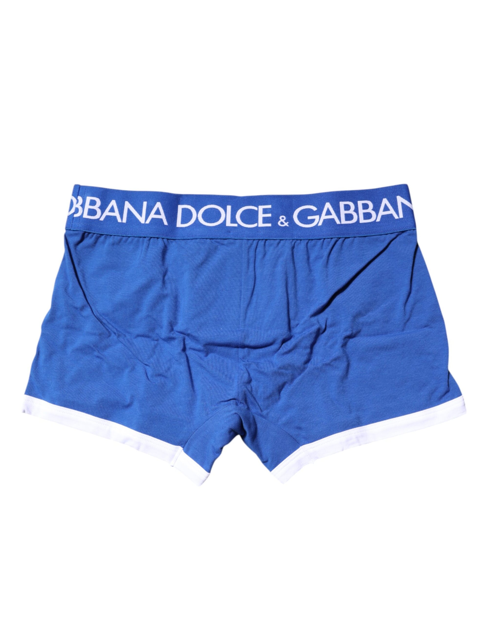 Dolce & Gabbana Blue Logo Waist Regular Boxer Brief Underwear