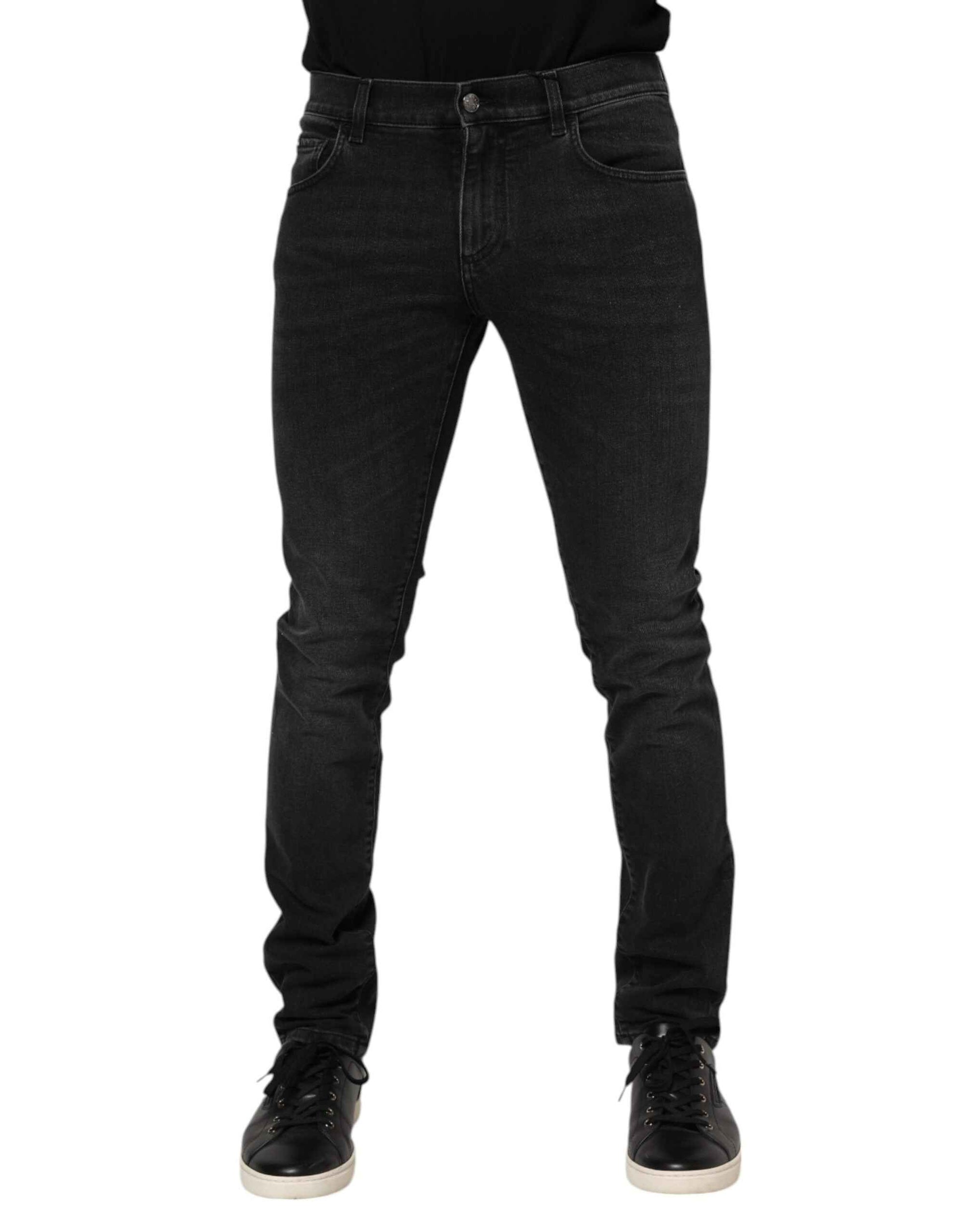 Dolce & Gabbana Black Washed Cotton Skinny Denim Jeans