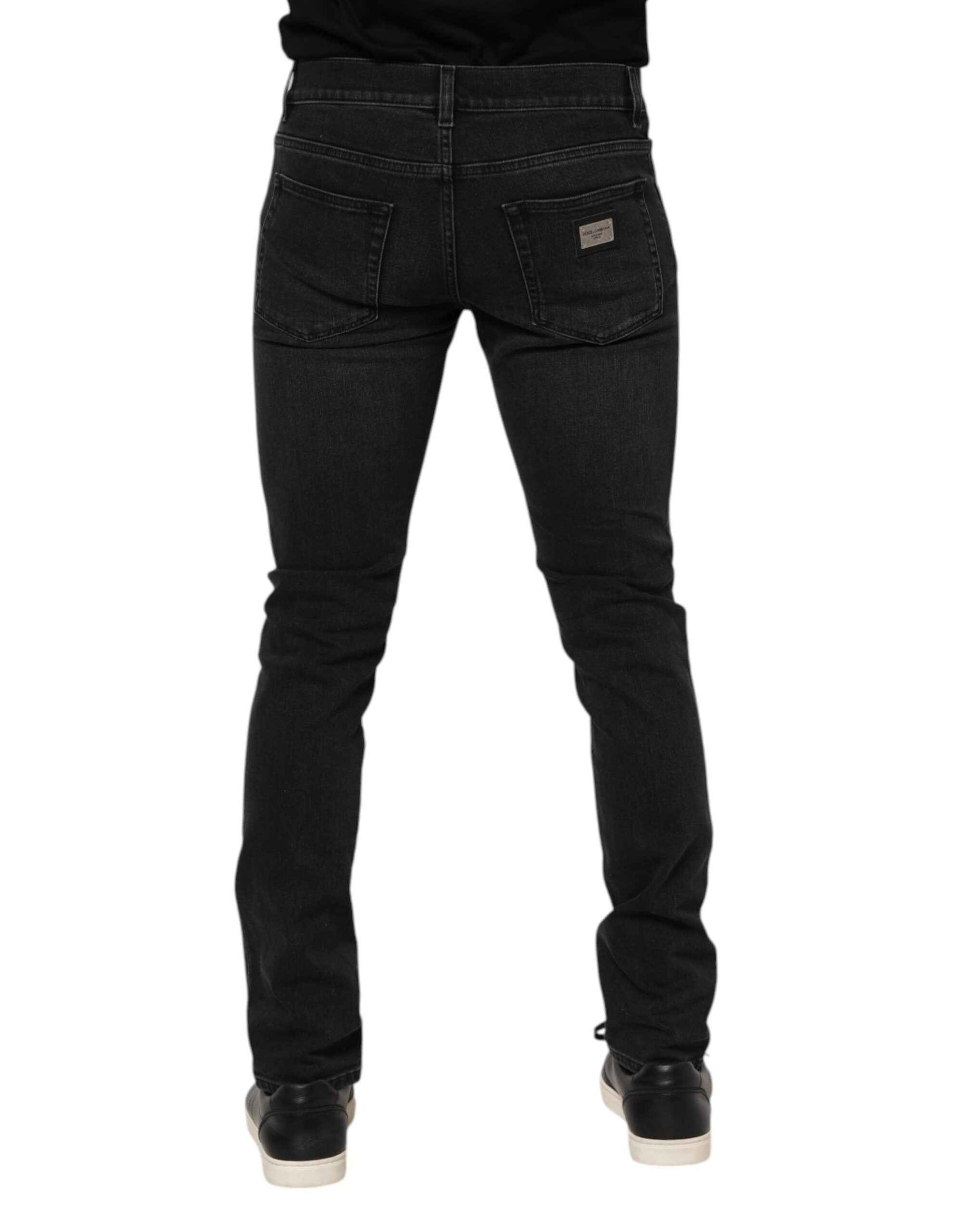 Dolce & Gabbana Black Washed Cotton Skinny Denim Jeans