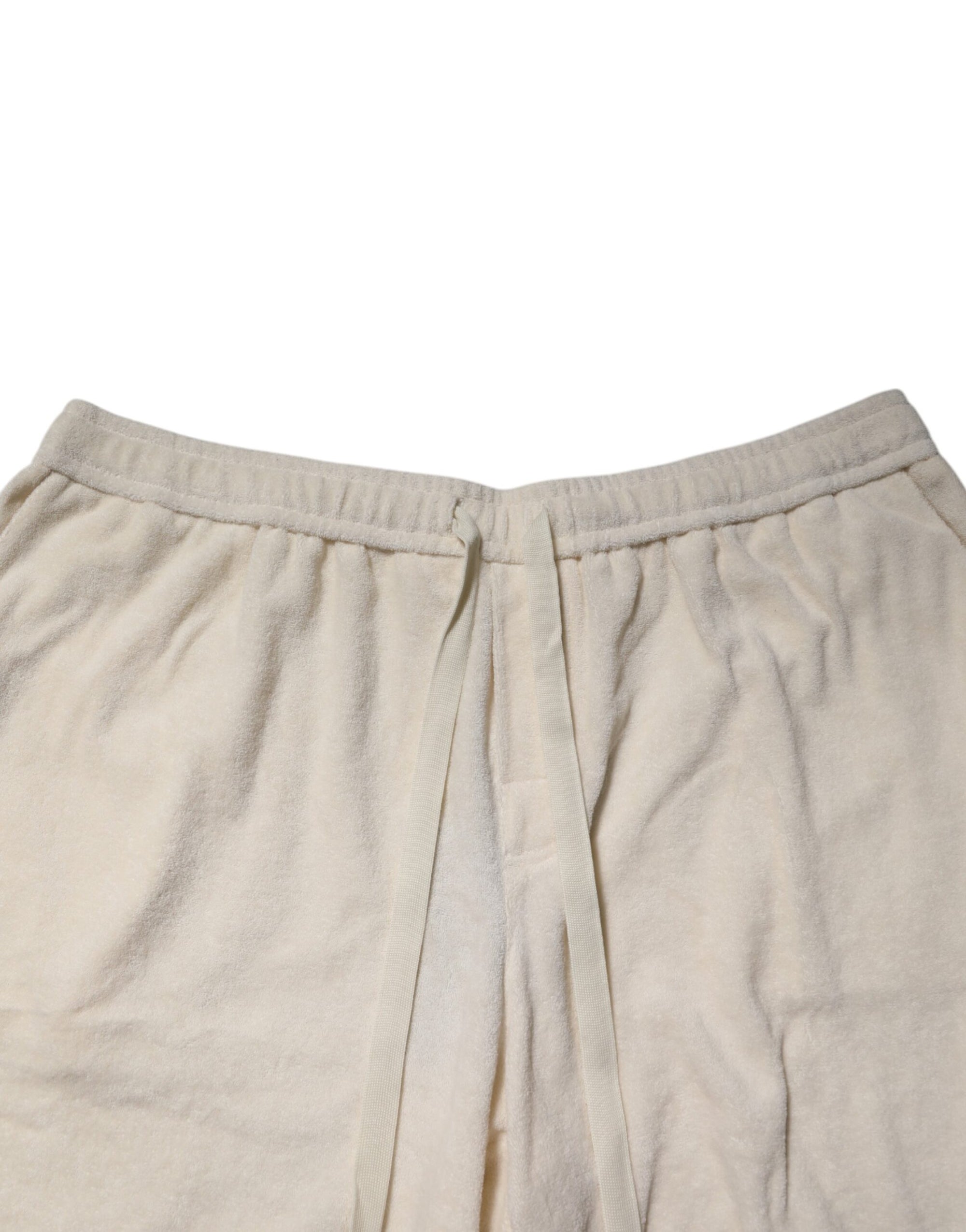 Dolce & Gabbana Ivory Cotton Men Bermuda Sweatshorts Shorts