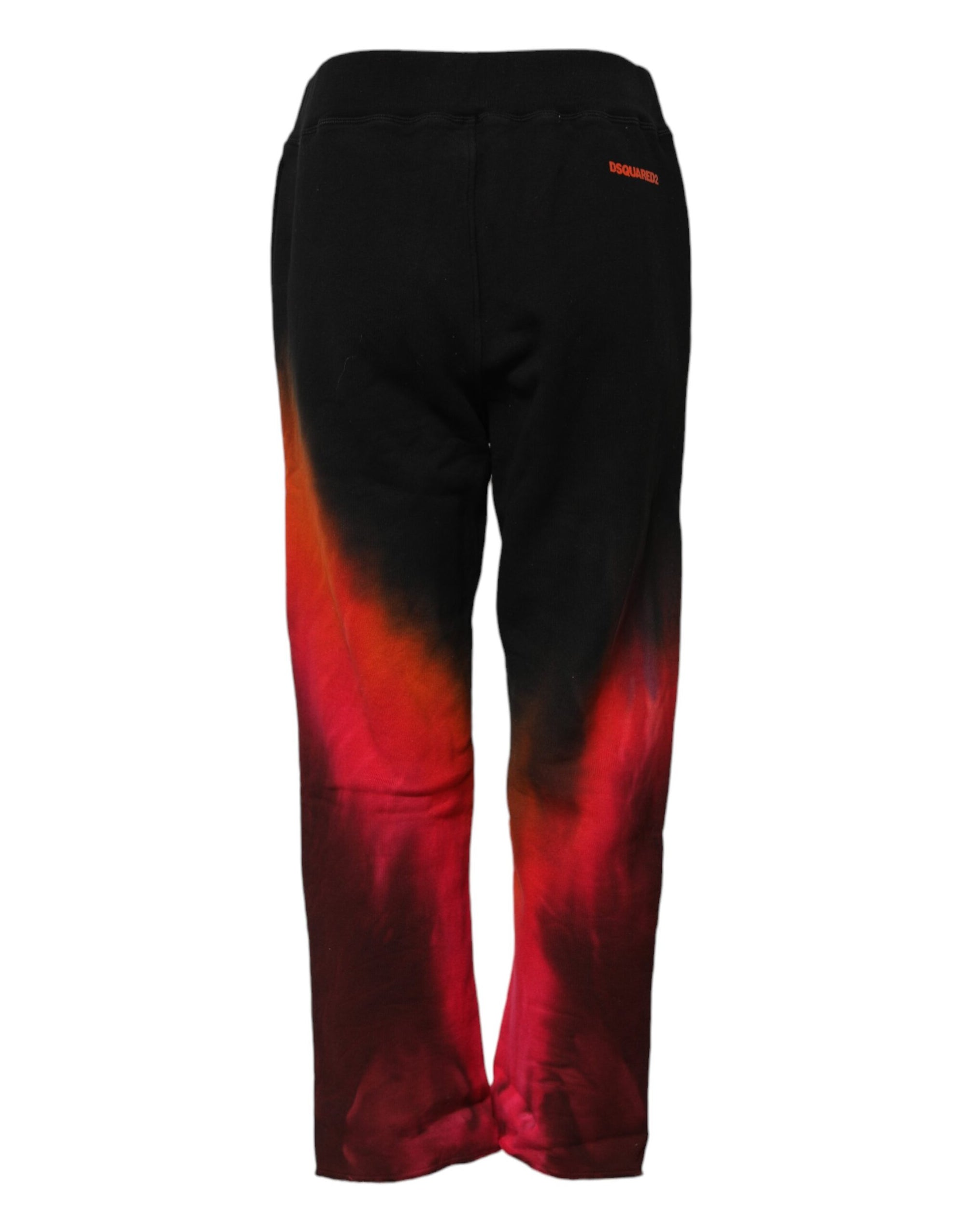 Dsquared² Black Red Cotton Straight Fit Jogger Pants
