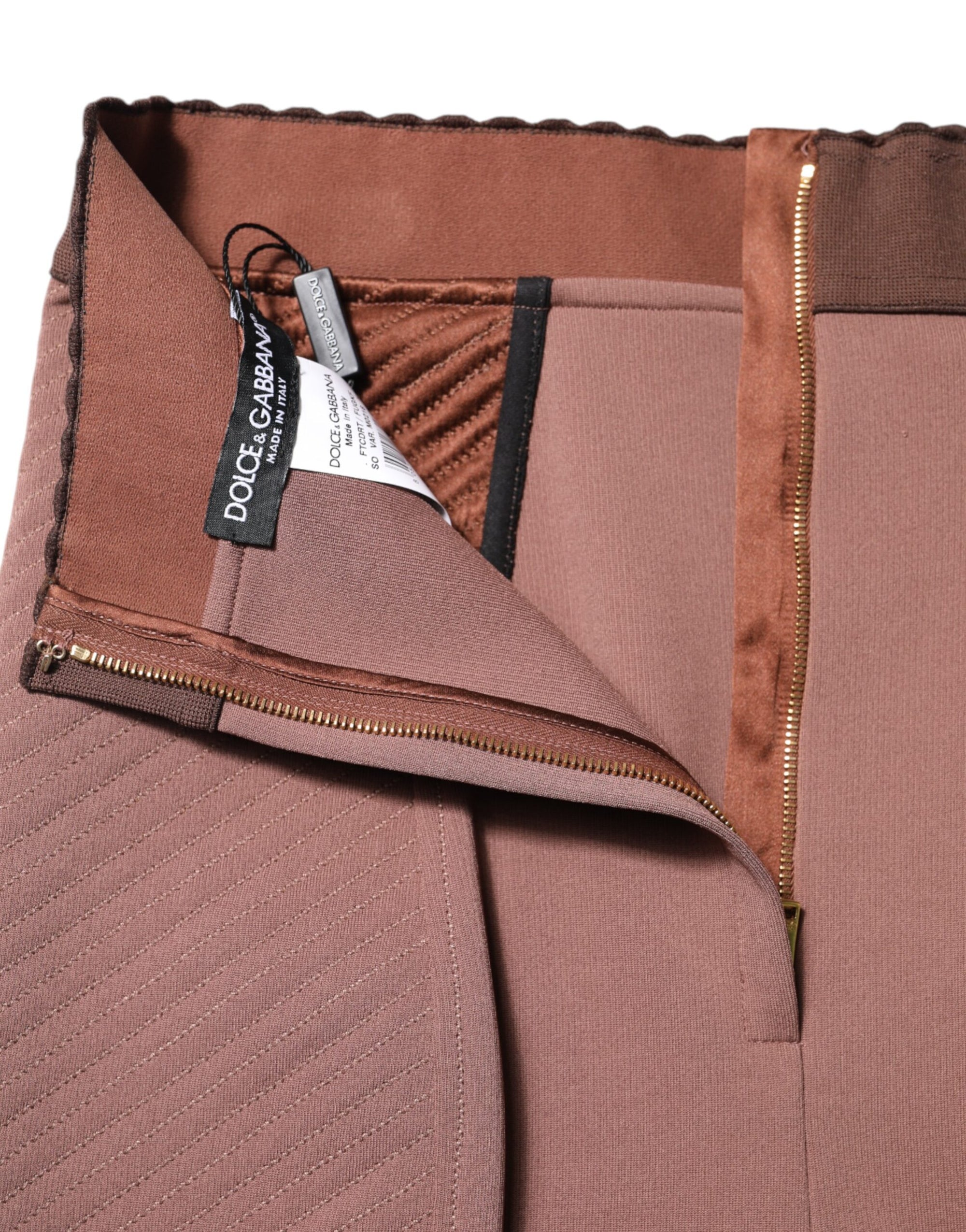 Dolce & Gabbana Brown Viscose High Waisted Hot Pants Shorts