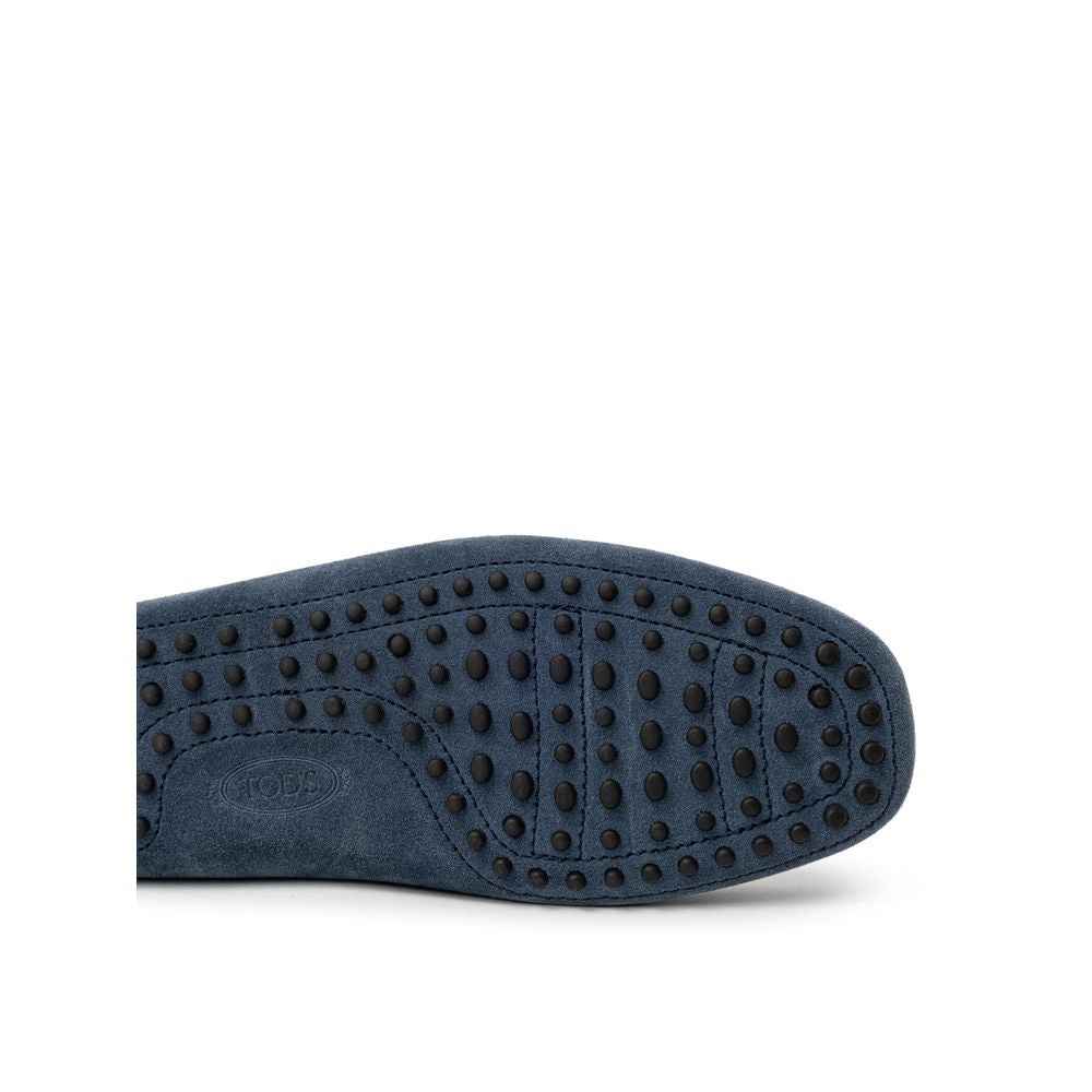 Tod's Blue Suede Leather Moccassin