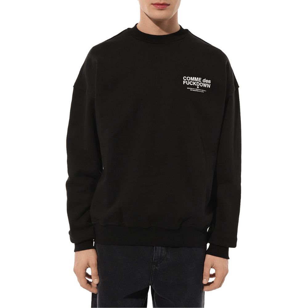 Comme Des Fuckdown Black Cotton Men's Crewneck Sweater