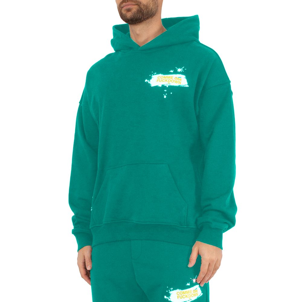 Comme Des Fuckdown Green Cotton Men Hoodie