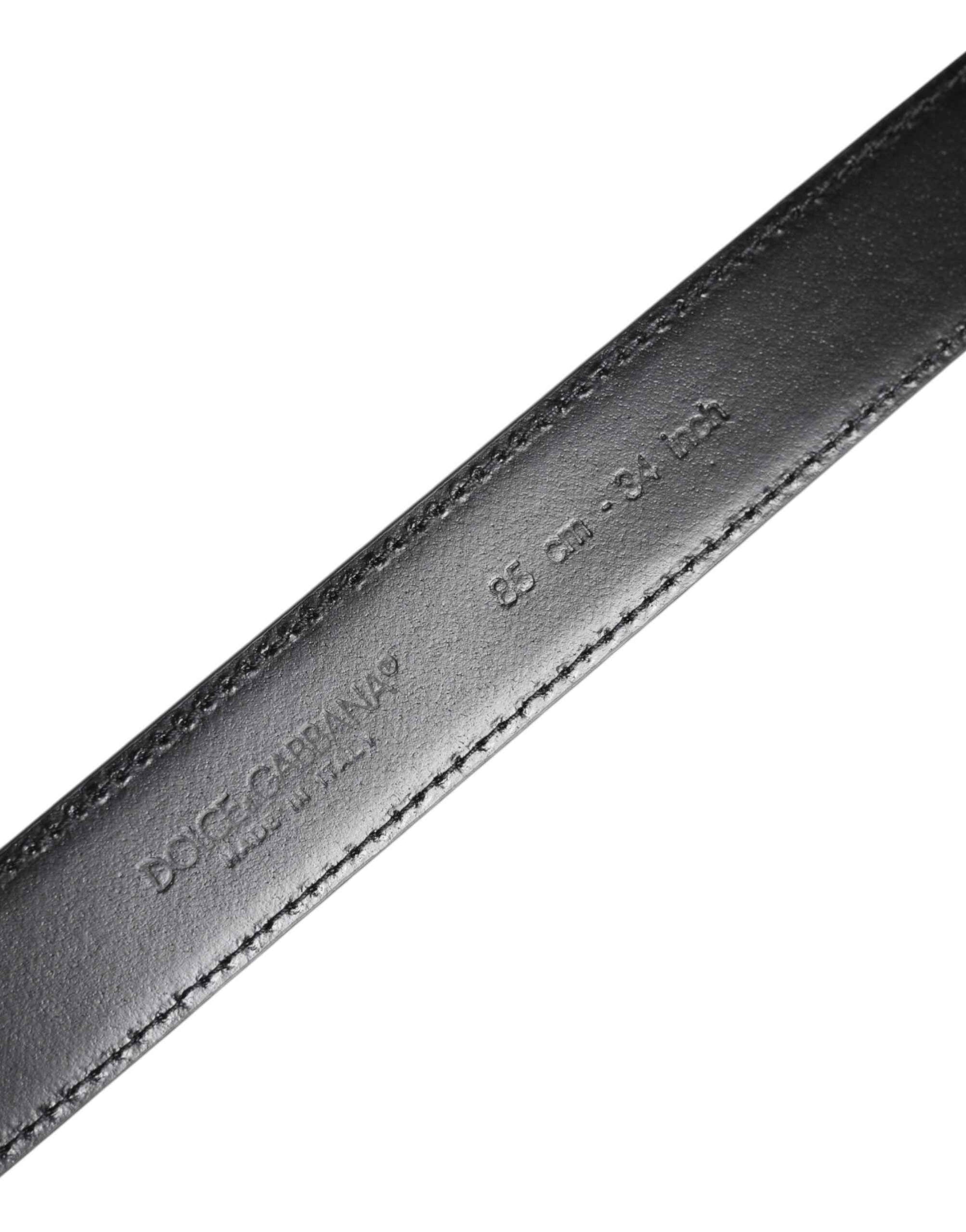 Dolce & Gabbana Black Classic Leather Metal Buckle Belt