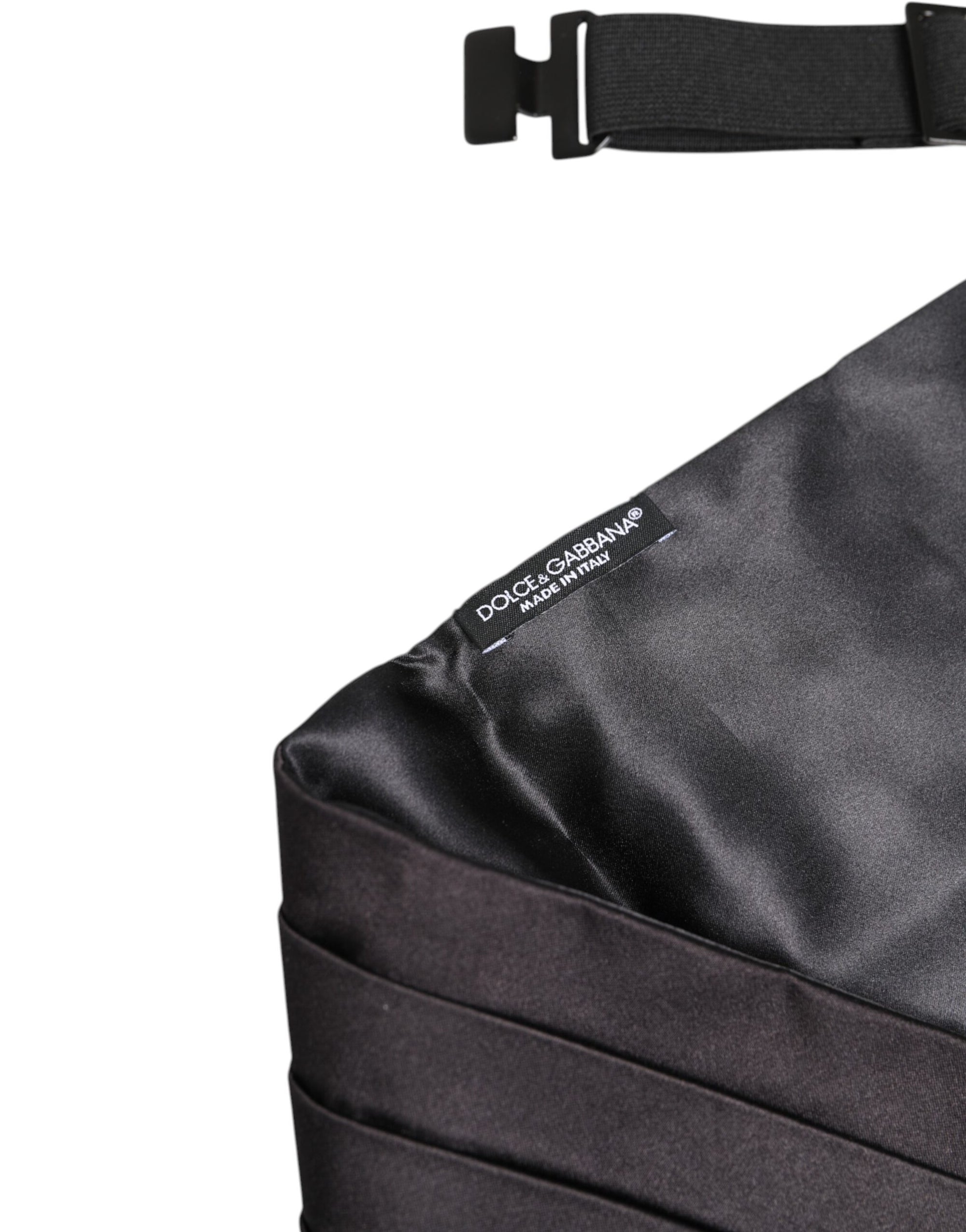 Dolce & Gabbana Black Men 100% Silk Belt Wide Waist Cummerbund