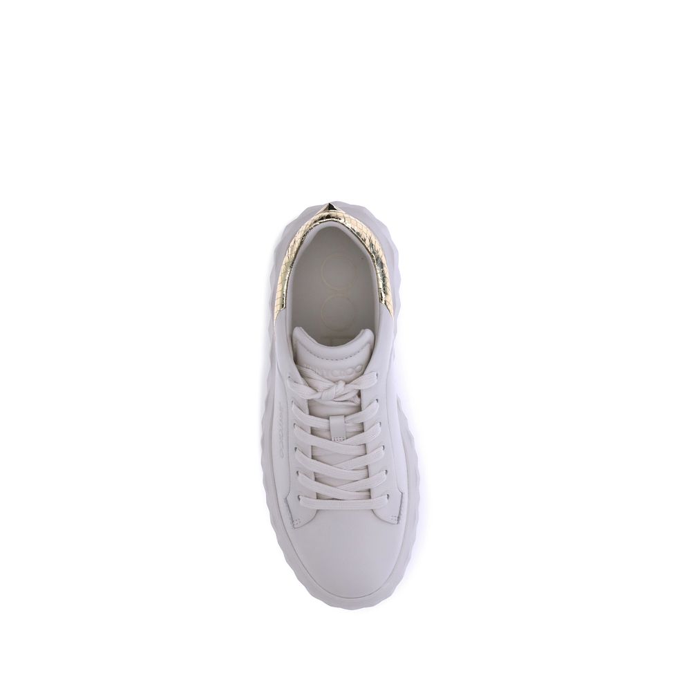 Jimmy Choo White Calf Leather Bos Taurus Chunky Sneakers