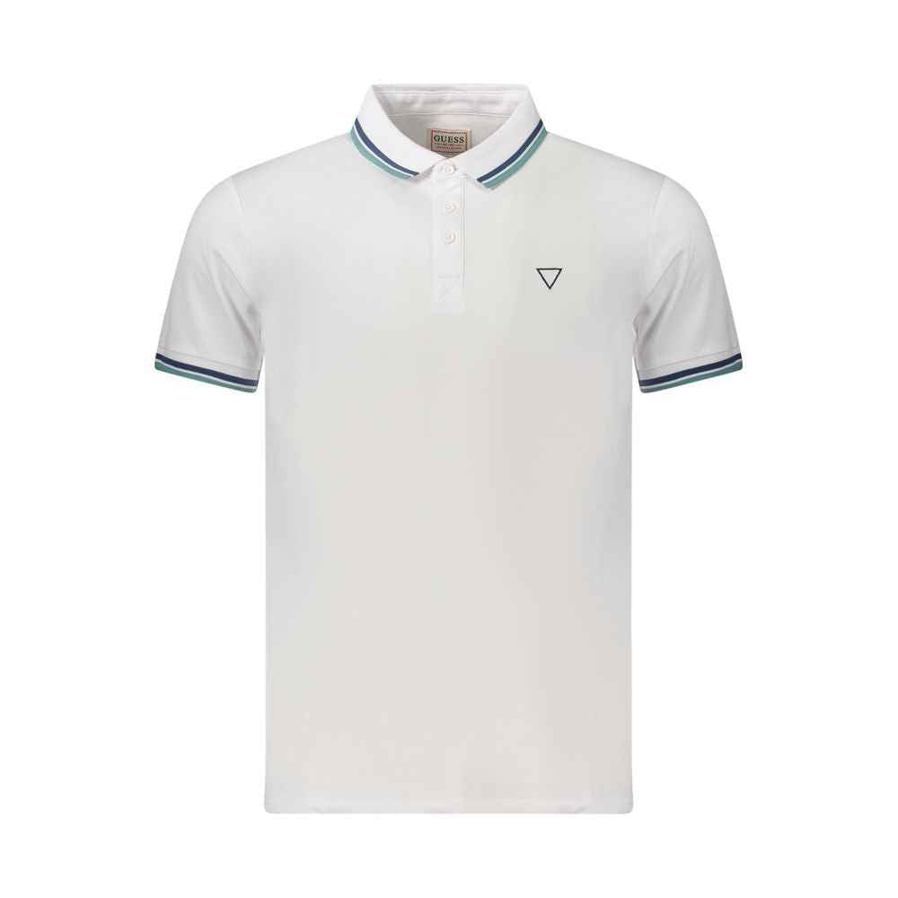 Guess Jeans White Cotton Men Polo Shirt