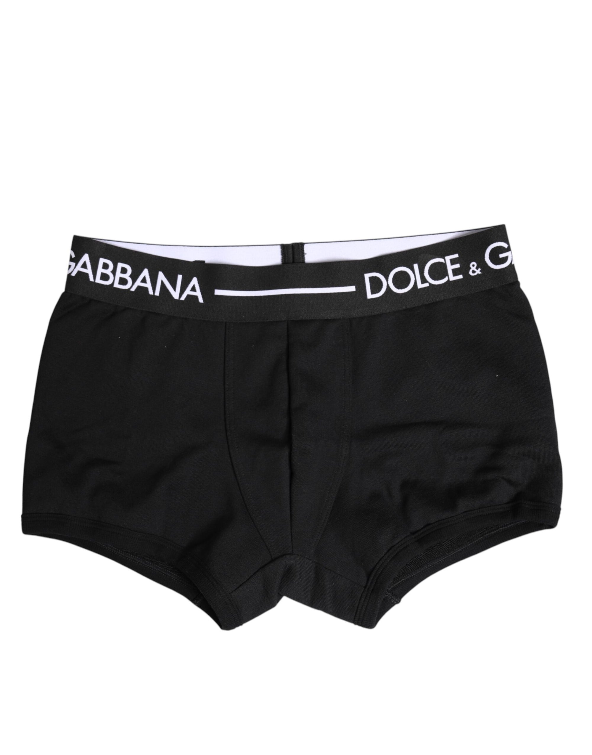 Dolce & Gabbana Black Cotton Stretch Regular Boxer Underwear