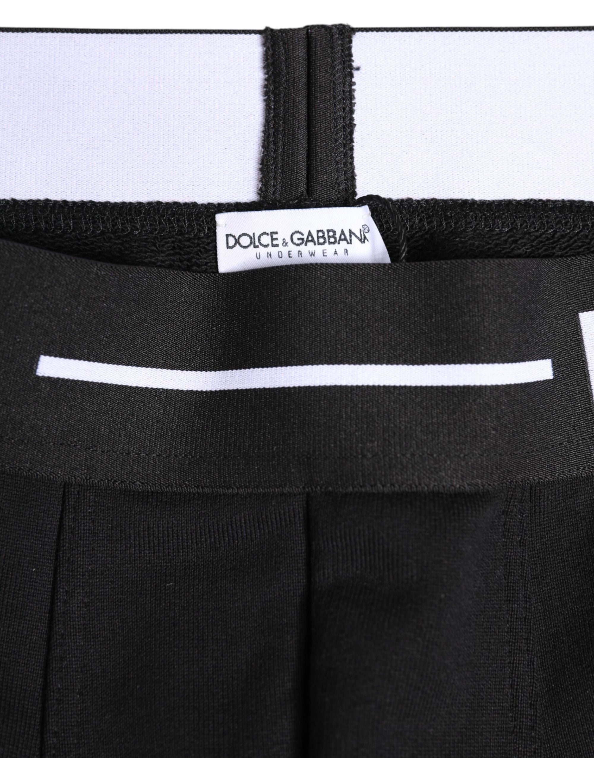Dolce & Gabbana Black Cotton Stretch Regular Boxer Underwear