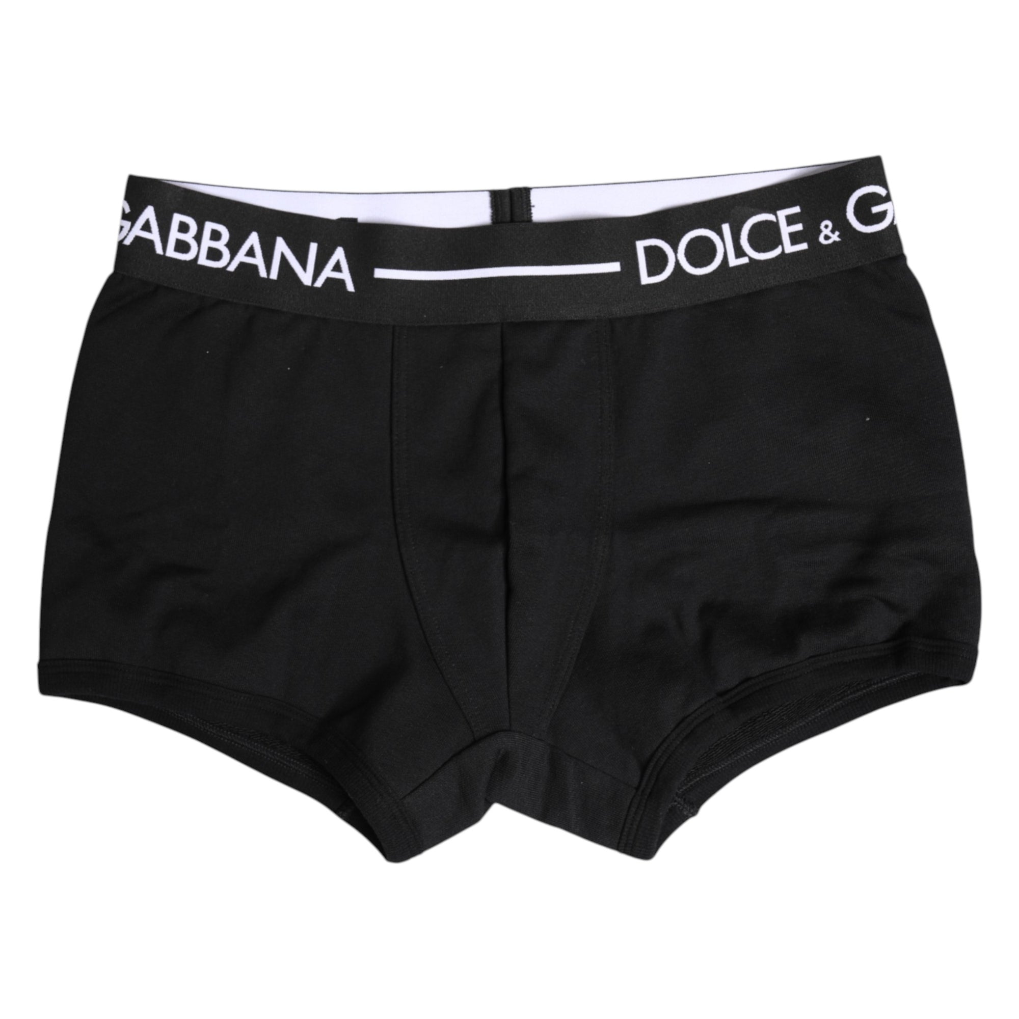 Dolce & Gabbana Black Cotton Stretch Regular Boxer Underwear