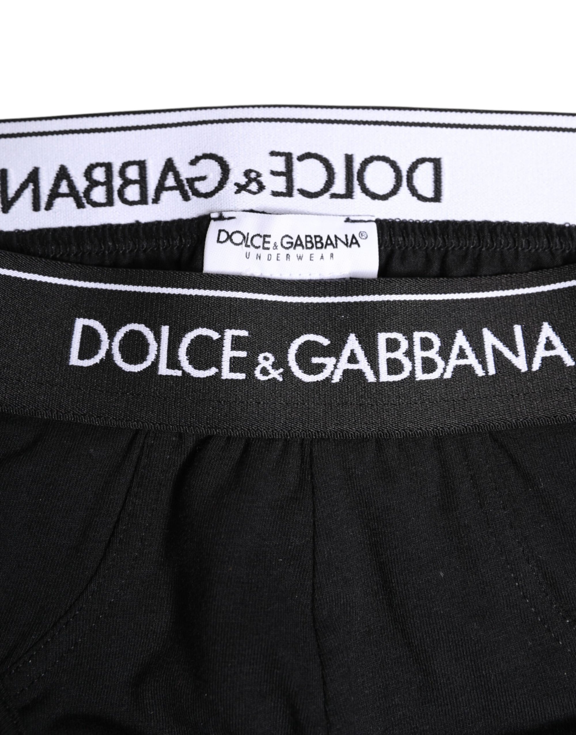 Dolce & Gabbana Black Cotton Stretch Regular Brief Underwear