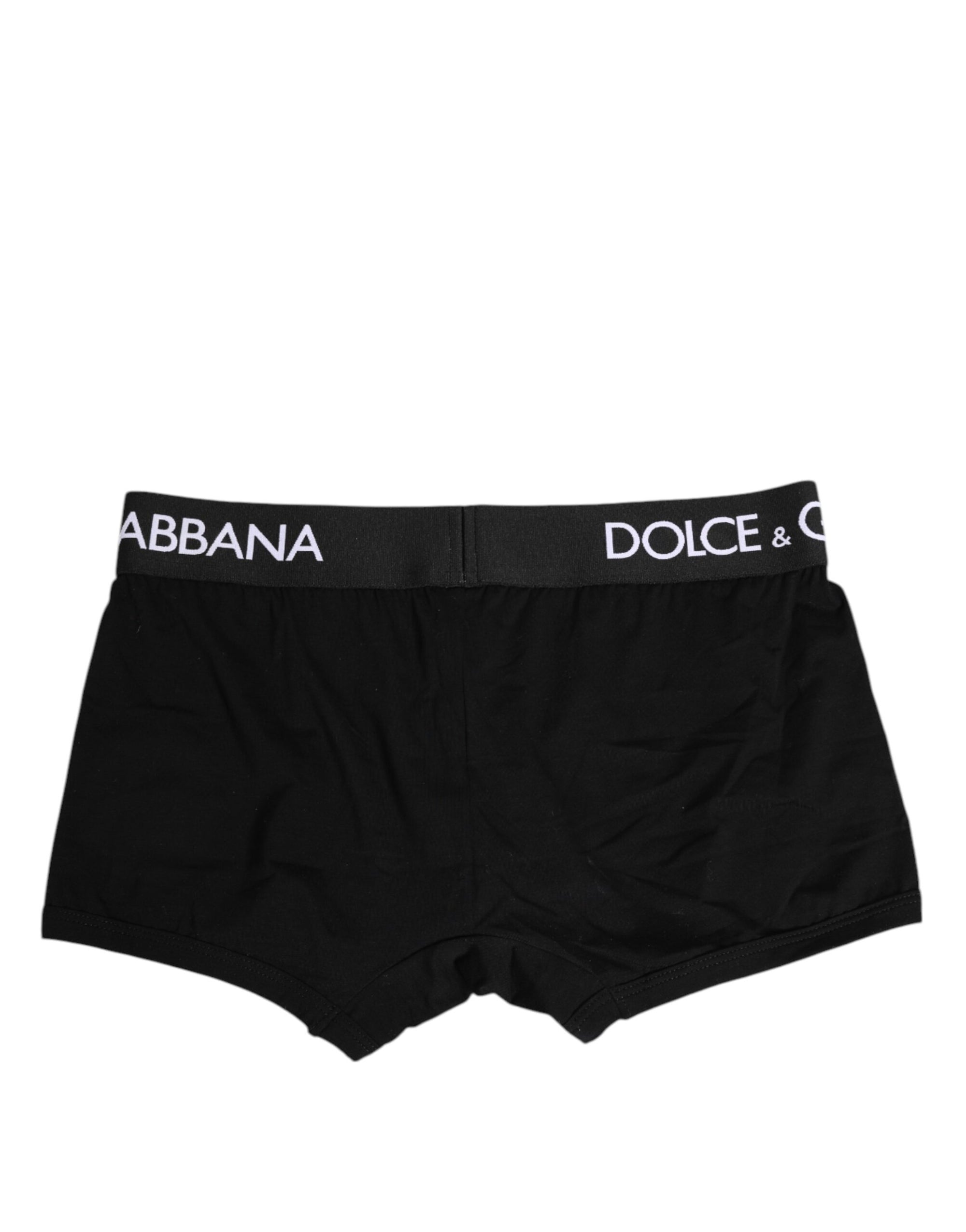 Dolce & Gabbana Black Cotton Stretch Regular Boxer Underwear