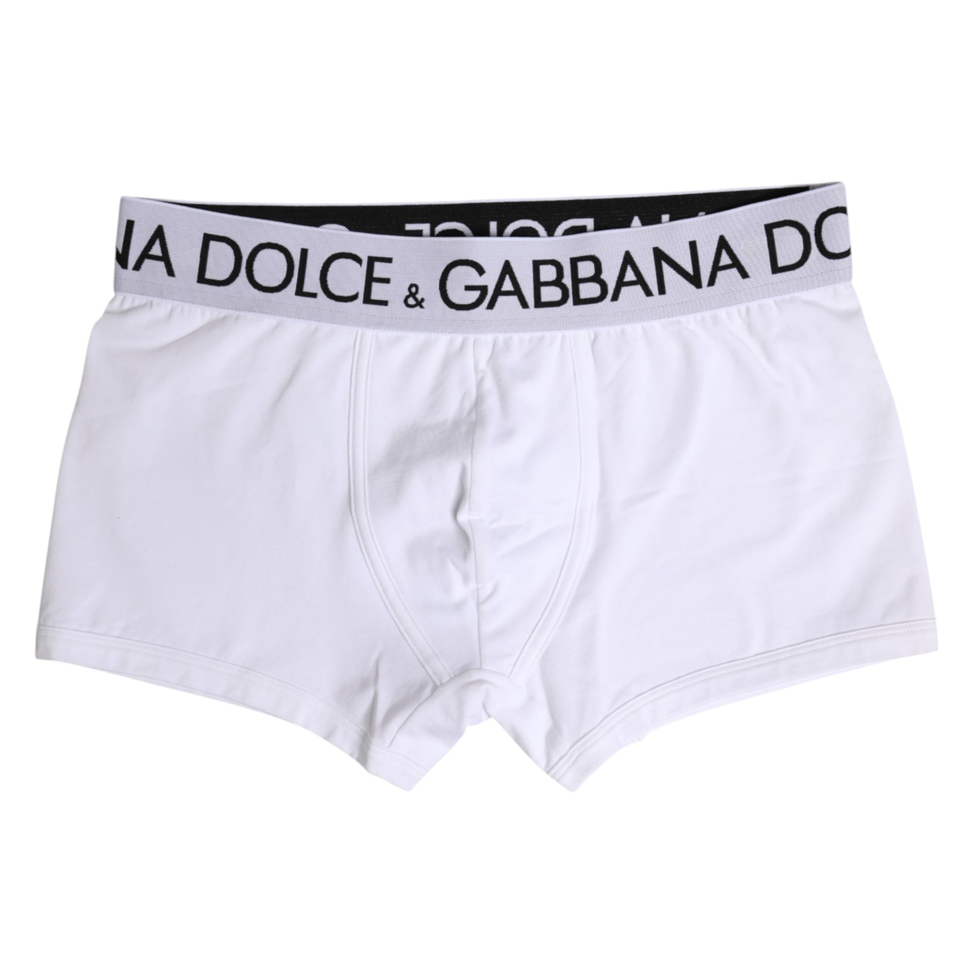 Dolce & Gabbana White Cotton Stretch Regular Boxer Underwear