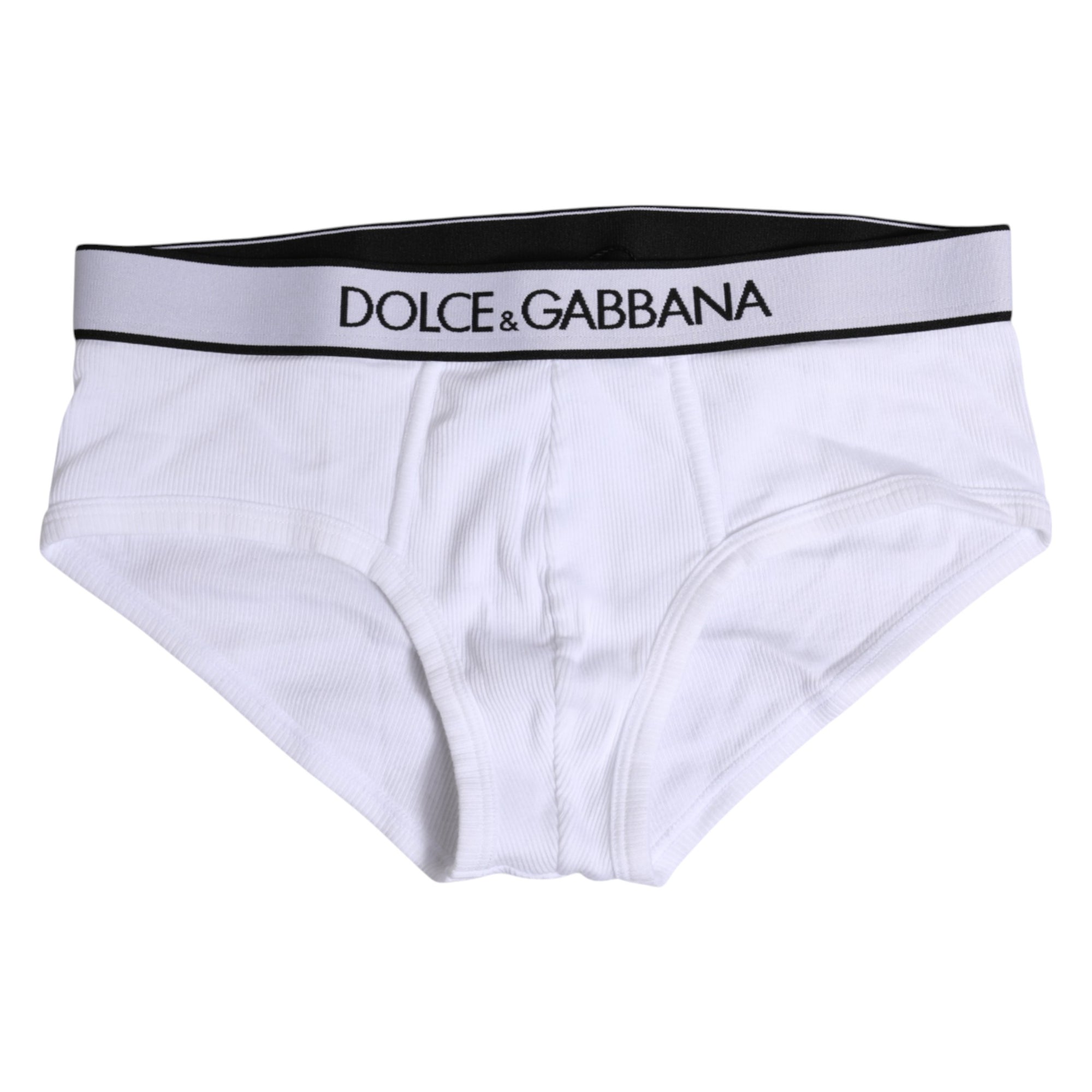 Dolce & Gabbana White Cotton Stretch Regular Brief Underwear
