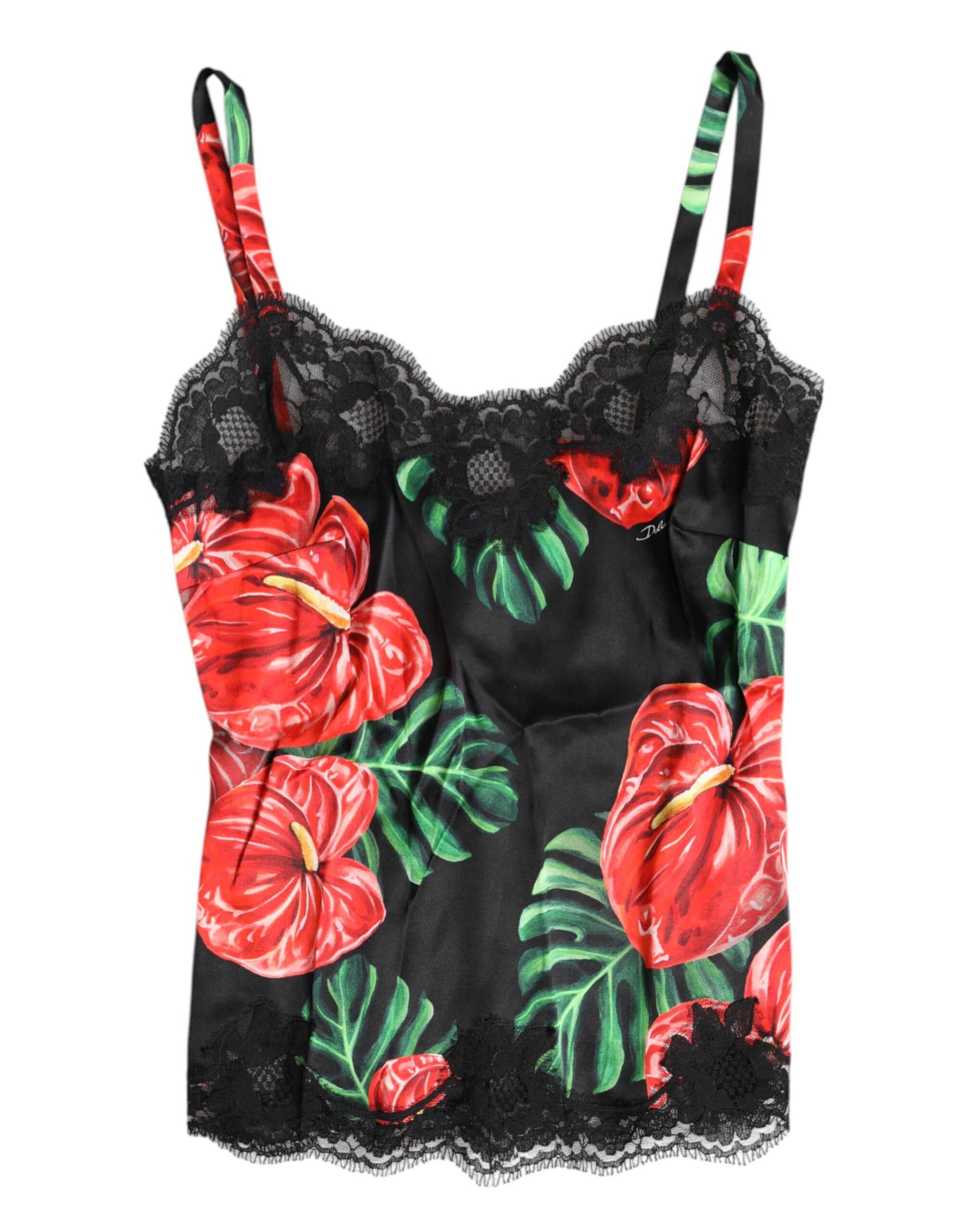 Dolce & Gabbana Multicolor Floral Silk Tank Lingerie Underwear