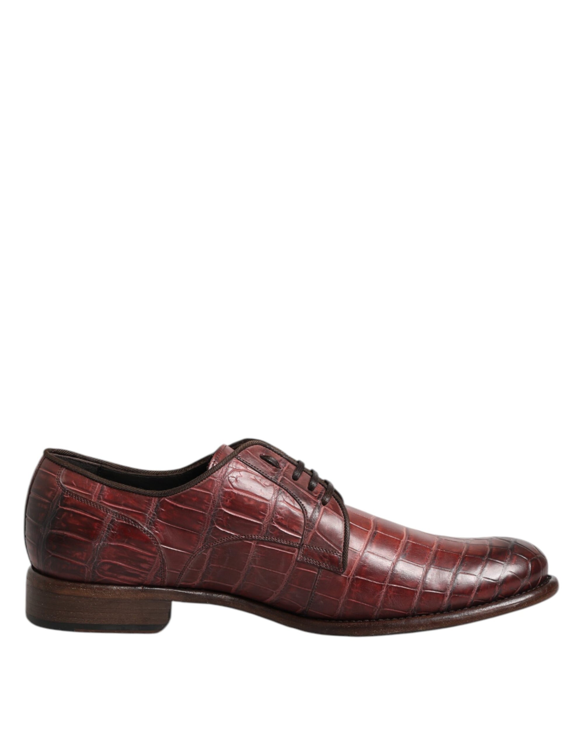 Dolce & Gabbana Burgundy Leather Lace Up Derby Dress Shoes