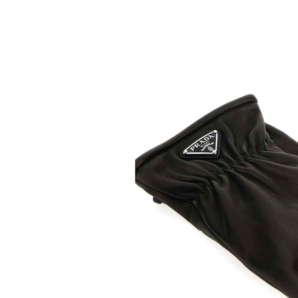 Prada Black Lamb Leather Gloves
