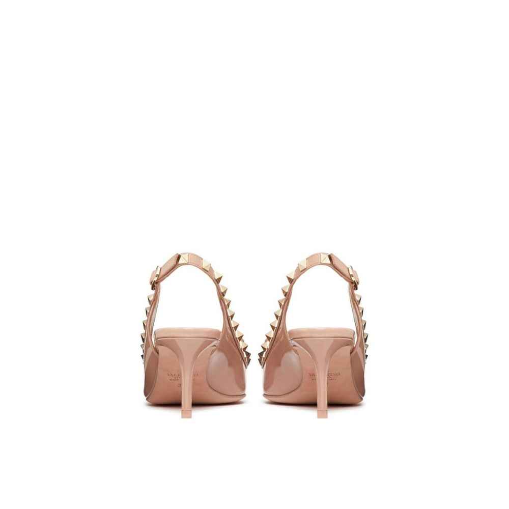 Valentino Garavani Beige Calfskin Mid Heel Pumps