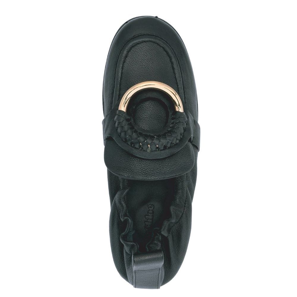 See By Chloé Black Calfskin Slip-On Loafers