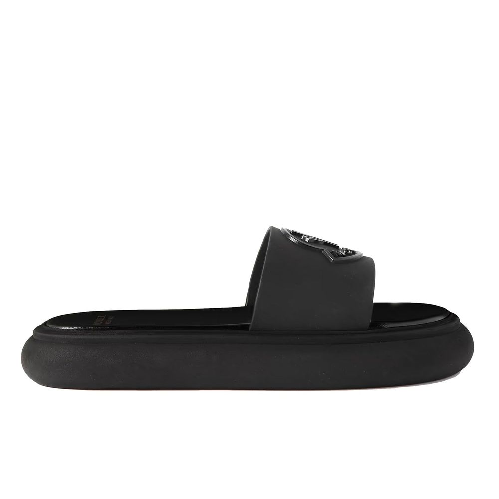 Moncler Black Rubber Slides