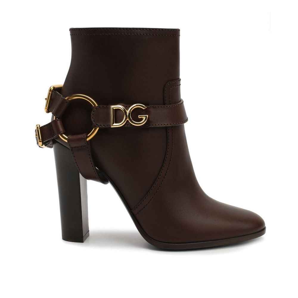 Dolce & Gabbana Brown Leather Ankle Boots