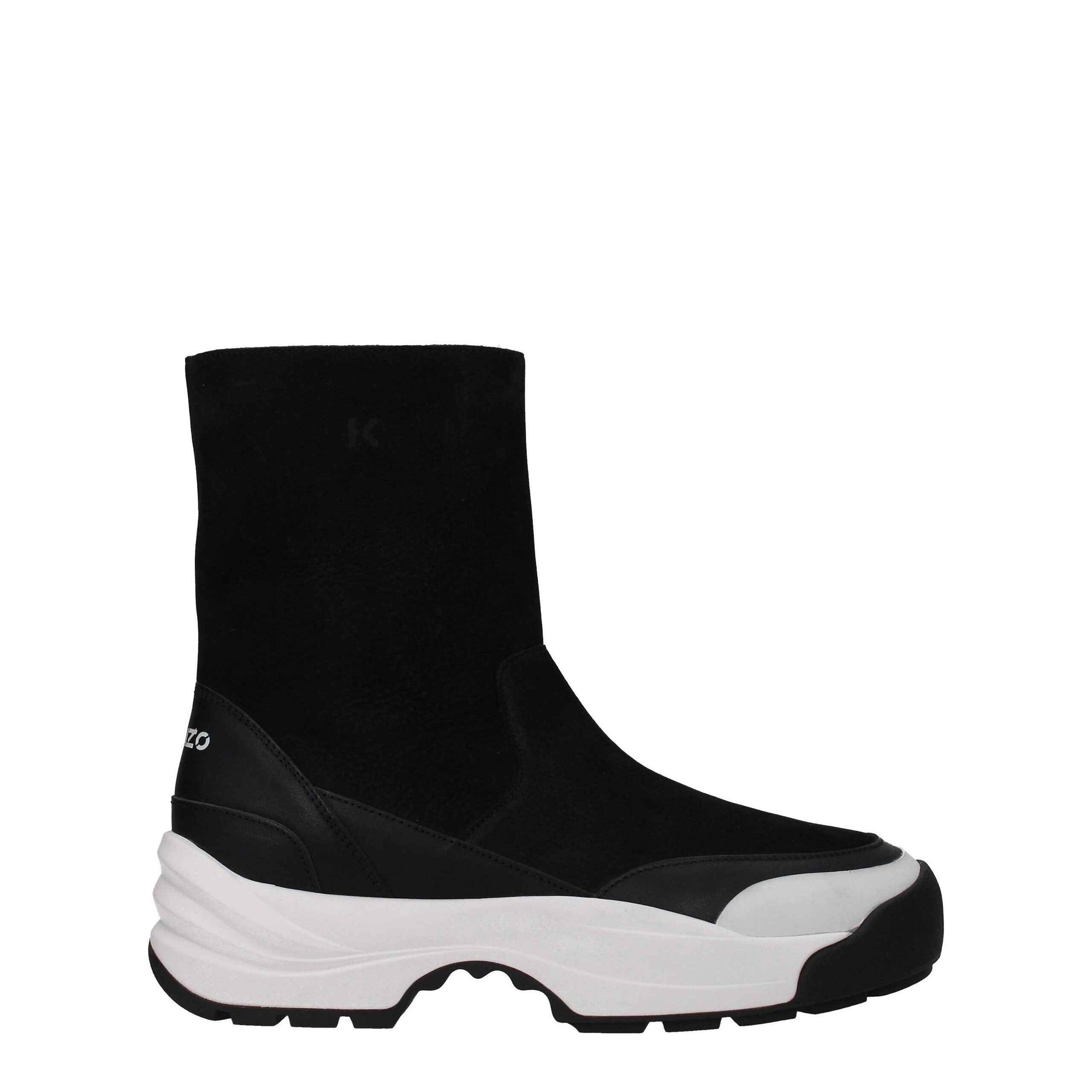 Kenzo Black Leather Ankle Boots