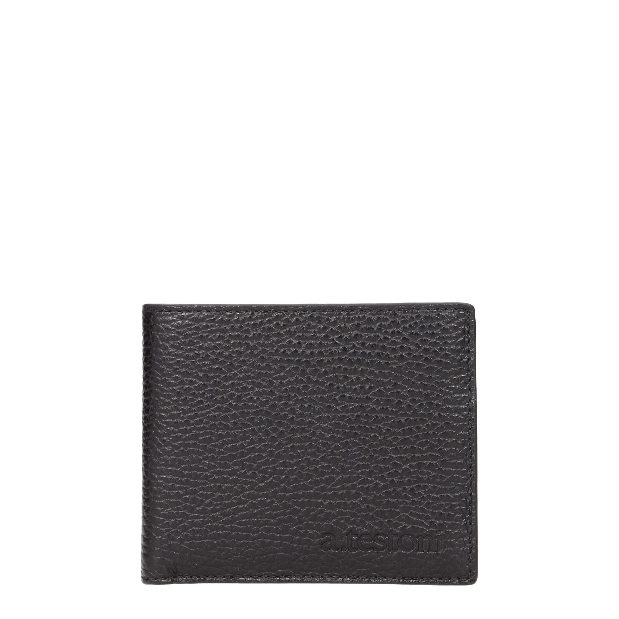 Testoni Black Leather Wallet