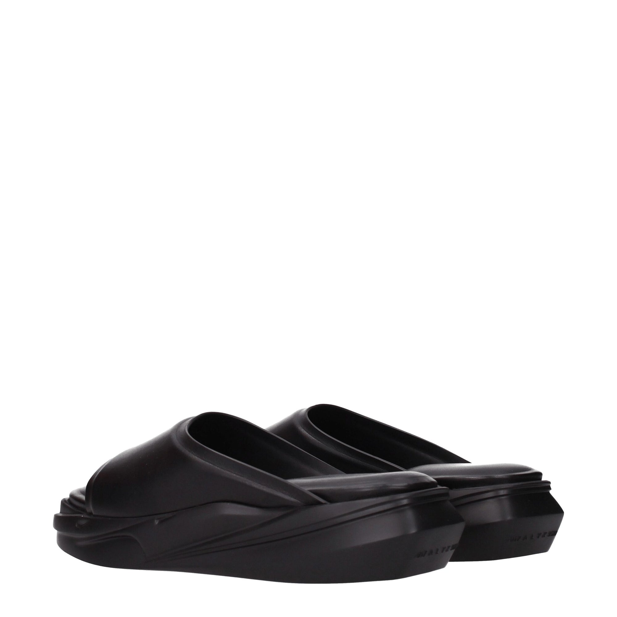 Alyx Black Leather Slippers