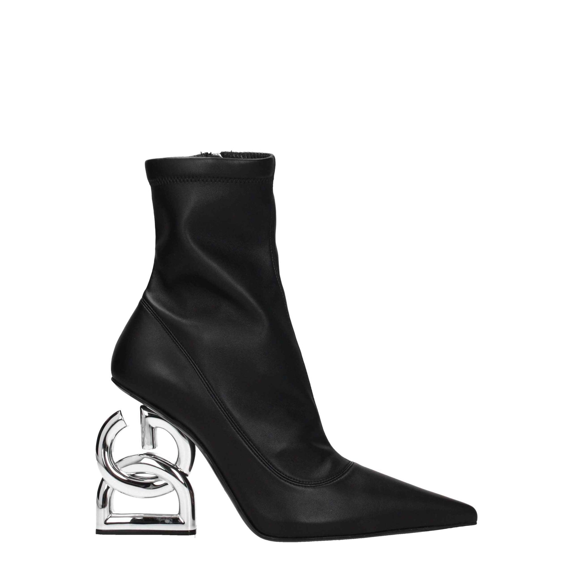 Dolce & Gabbana Black Leather Ankle Boots