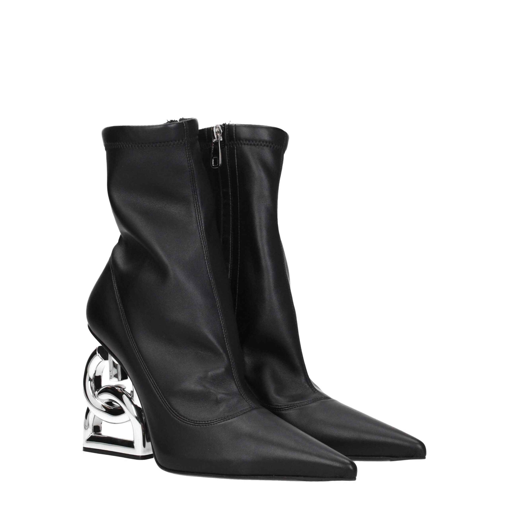 Dolce & Gabbana Black Leather Ankle Boots