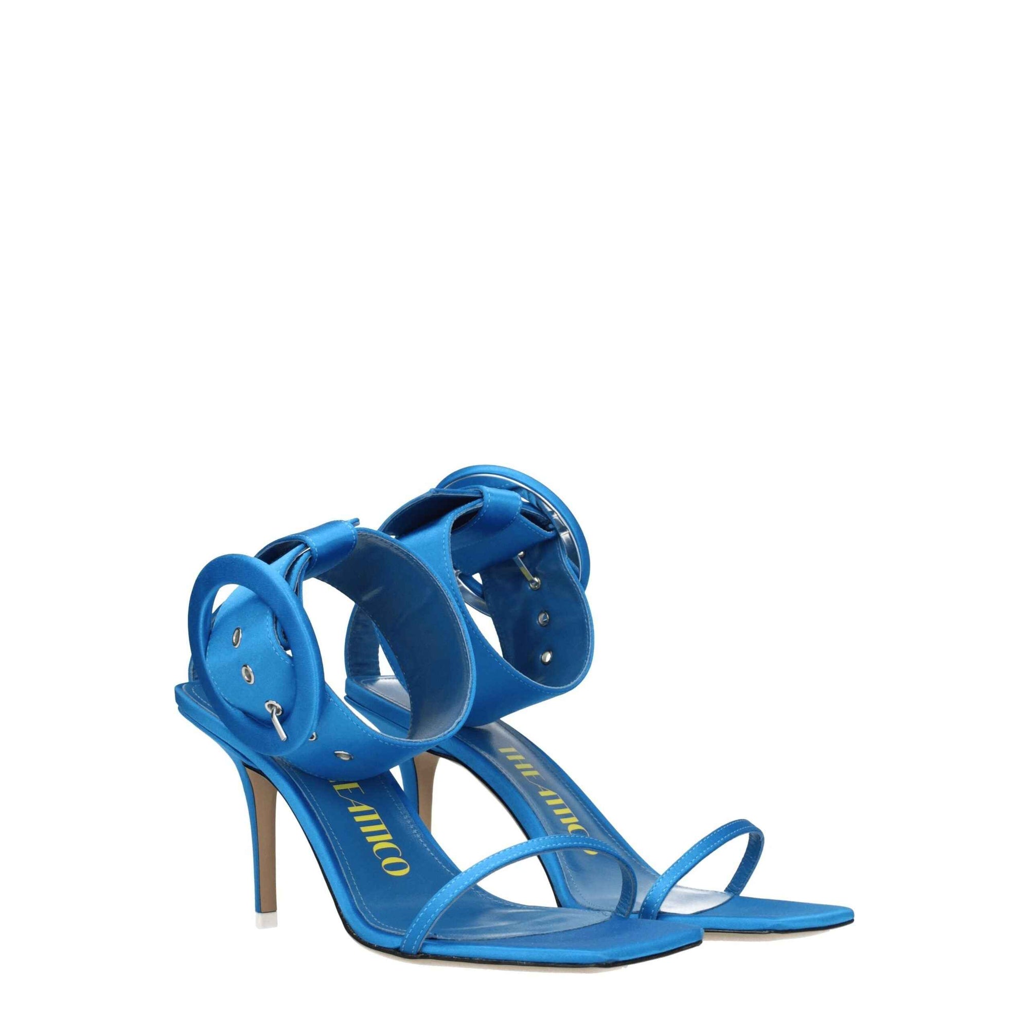 The Attico Light Blue Satin Stiletto Heels Sandals