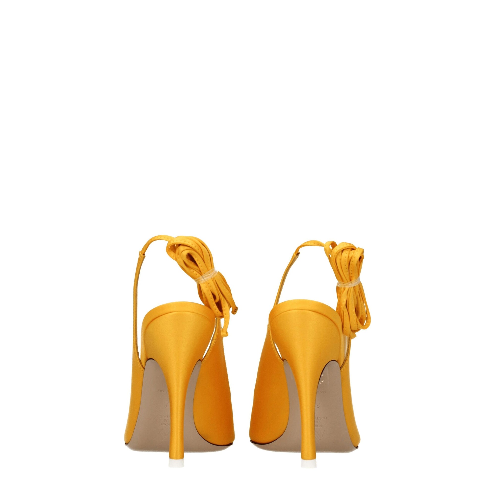 The Attico Orange Satin High Heel Pumps