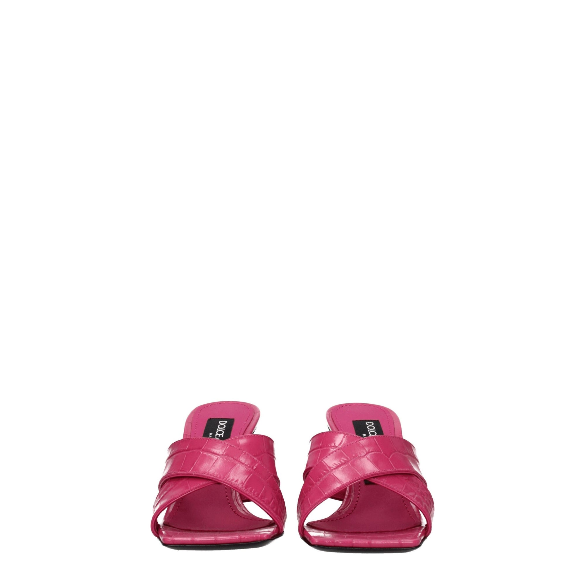 Dolce & Gabbana Pink Leather Platform Sandals