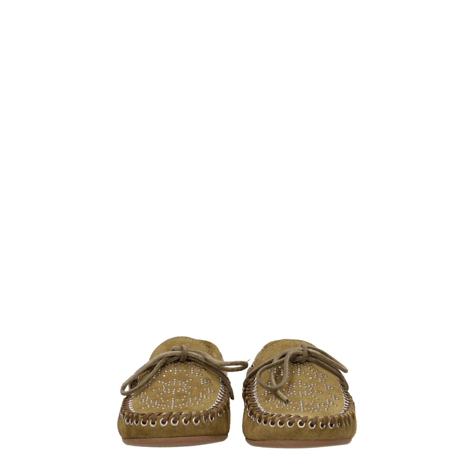 Isabel Marant Green Leather Slip-On Loafers