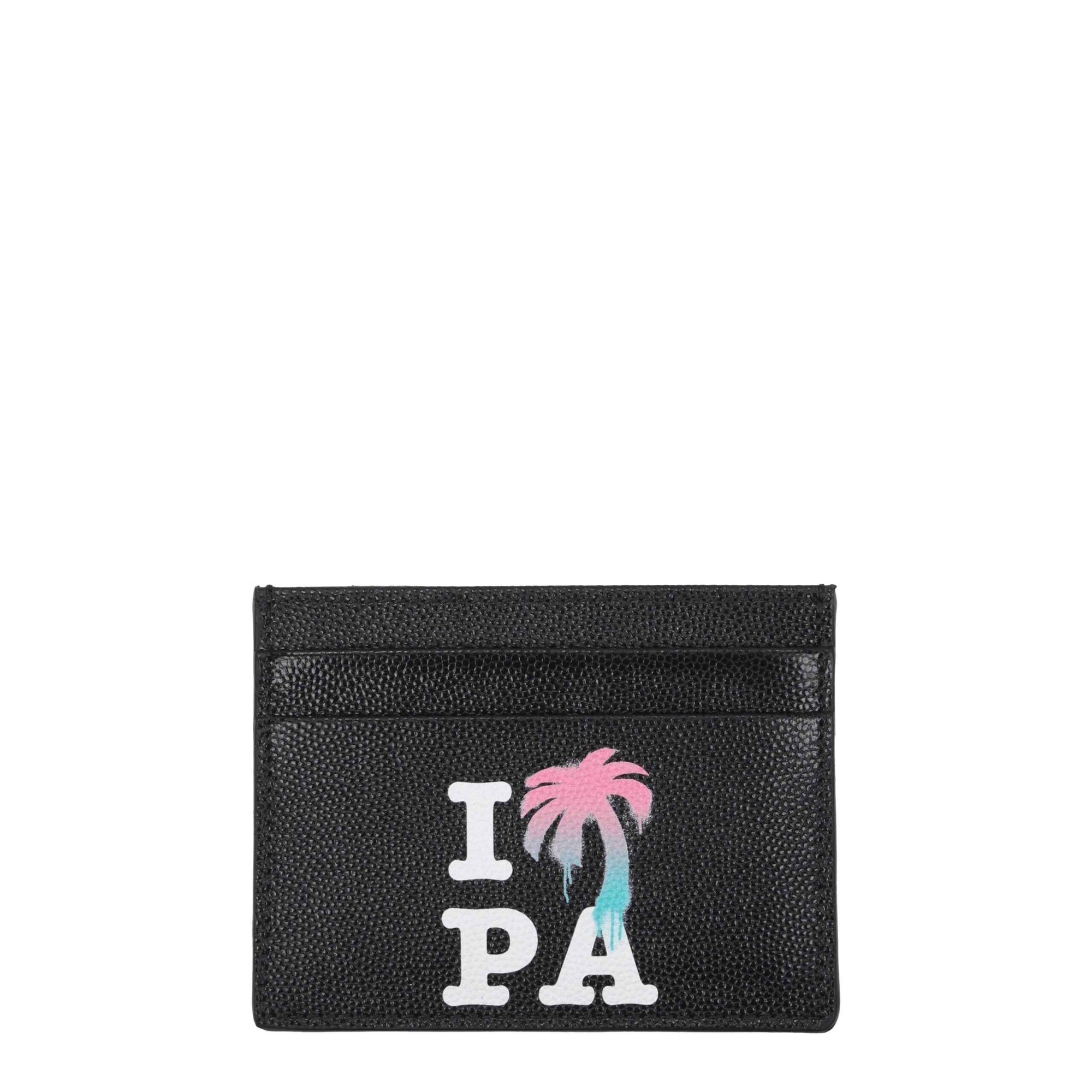 Palm Angels Black Leather Cardholders